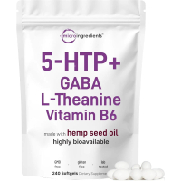5-HTP 200mg, 240 Softgels | Extra Strength 5-Hydroxytryptophan Complex with GABA, L-Theanine, Vitami