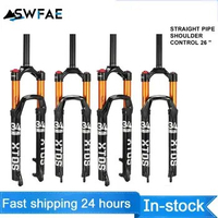 SWFAE Bike Front Fork Double Shoulder Air Fork Bike Fork Rebound Adjustable MTB Air Front Suspension Bike Forks Shock 27.5 Inch