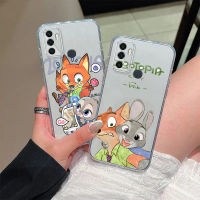 Compatible With OPPO A53 A33 2020 Phone Case Officer Rabbit and Nick Fox TPU Soft Transparent Phone 