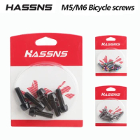 HASSNS-Mtb Power Screws M5 *18/20mm, M6*18/20mm Mountain Bike Handlebar Table Stainless Steel Stem Bolts, Bike Accessories, 6Pcs