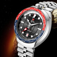 Red Star Super Luminous GMT Mechanical Watches For Seiko NH34 Automatic Movement 100m Diving Bull-Head Brand Men's Watches