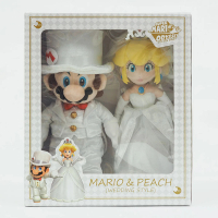 【Nintendo 任天堂】任天堂正版授權娃娃 瑪利歐&amp;碧姬公主婚紗組合 瑪利歐 碧姬(M)