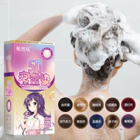 Bubble Hair Dye Cover White Grey Hair Dye Coloring Black Natural Plant Shampoo Color Black Shampoo Hair Color Permanent