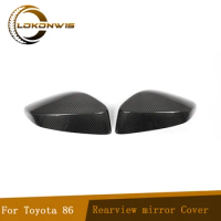 Car Real Carbon Fiber Rearview Mirror Reflective Mirror Cover Protector Sticker For Toyota 86 Subaru BRZ 2012-2021 Accessories