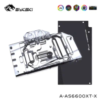 Bykski Water Cooler For ASUS DUAL RX6600XT O8G OC ,Radeon RX6600XT With Back Plate ,Full Cover Water Block, A-AS6600XT-X
