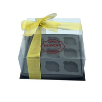 Box cupcake isi 9 Dengan PITA Hitam