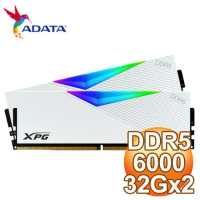 ADATA 威剛 XPG LANCER DDR5-6000 32G*2 RGB炫光電競記憶體《白》