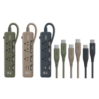 【+886】4開3插USB+Type C PD 30W 快充延長線1.8米+TypeC PD 快充線(HPS1433+快充線)