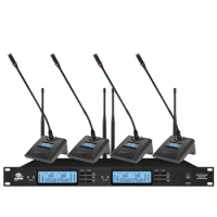 Professional UHF wireless microphone system conference microphone for large and small conference rooms wireless microphone