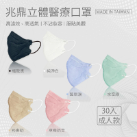 【兆鼎生醫】台灣製3D立體成人醫療口罩(30入/盒)