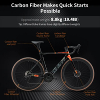 SAVA AK105 AURORA Carbon Fiber Road Bike 24-Speed Road Bike 700C Carbon Wheel Racing Bike Adult Road Bike