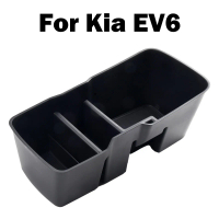 Konsol Tempat Letak Tangan Dalaman, Bahan ABS, Kotak Simpanan Pusat, Warna Hitam, Untuk Kia EV6, Tah
