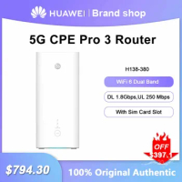 Unlocked Huawei 5G CPE Pro 3 WiFi Repeater H138-380 Dual Band Router DL 1.8Gbps UL 250 Mbps WiFi 6 Amplifier With Sim Card Slot
