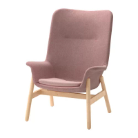 VEDBO 高背扶手椅, gunnared 深粉色, 80x85x108 公分