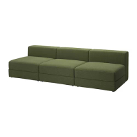 JÄTTEBO 4.5座位模組式沙發, samsala 深黃綠色, 285x95x71 公分