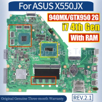 REV.2.1 For ASUS X550JX Laptop Mainboard SR18J i7-4750HQ i7-4720HQ 940MX GTX950 2G 100％ Tested Notebook Motherboard