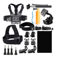 Action Camera Accessories Kit for GoPro Hero 12 11 10 9 8 7 6 5 4 3 Black Sliver Session Fusion Max AKASO SJCAM Insta360 Yi DJI