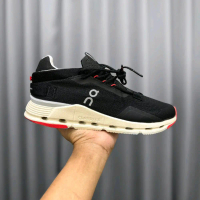 sepatu on cloudnova 2 black and red