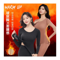 【NVDO 買一送一】面膜感玻尿酸恆溫發熱衣-2色可選(L-XL/打底衣/加絨上衣)