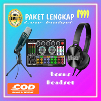 PAKET LENGKAP LOW BUDGET SOUNDCARD F999 MIX MIKROFON CONDENSER SF666 BONUS HEADSET Laptop
