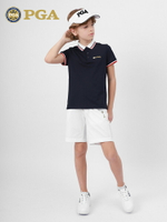 美國PGA 高爾夫服裝2021新款男童短袖T恤 夏季青少年運動上衣