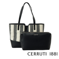 【Cerruti 1881】義大利頂級手提包拖特包贈內包(深藍色 CEBA06443T)