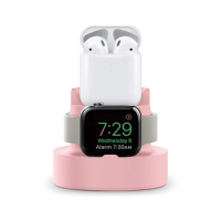 Three in one watch headphone silicone charging dock For Apple Watch Series 7 6 5 4 3 2 1 SE For IWatch iPhone Airpods