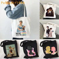 Movie Poster Art Print Pride and Prejudice Elizabeth and Darcy Book Library Lizzy Bennet Fan Gifts Canvas Tote Bag Cute Handbags