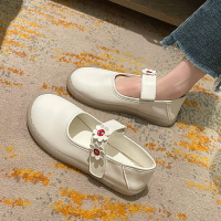 牛筋底小白鞋女2021新款淺口單鞋舒適平底鞋一腳蹬孕婦鞋軟底護士