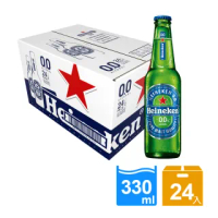 【Heineken 海尼根】海尼根0.0零酒精 330ml玻璃裝 24入(無酒精)