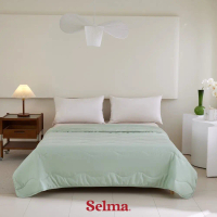 Selma Bed Cover Microfiber - Hijau Selimut Tebal Bedcover Selimut Kasur Comforter
