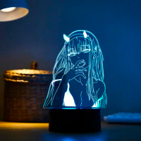 Led Night Light Zero Two Figure Table 3d Lamp for Bed Room Decor Light Anime Waifu Gift Darling In The Franxx Zero Two Lamp