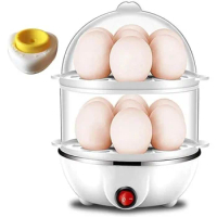 Egg Cooker, Double Egg Poacher,Multi-function Automatic Power Off Egg Steamer,Home Nutrition Breakfast Machine, Kitchen Utensils