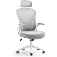 Desk Chair Grey Ergonomic Desk Chair With Adjustable Headrest and Lumbar Support Tilt Function Computer Armchair Gaming Office