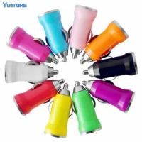 300pcs Hot Sell Universal Colorful Mini USB Car Auto Charger Adapter For IPhone 7 6 Plus 4 5S IPod H