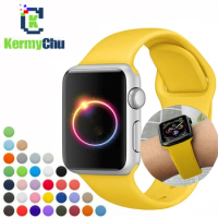 Sports Strap for Apple Watch series 5 4 3 2 1 Band For IWatch 44mm 40mm 42mm 38mm Silicone Watchband Bracelet Rubber Belt Loop