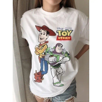 เสื้อยืดโอเวอร์ไซส์ ลาย Toy Story ผ้าคอตตอน 100%
