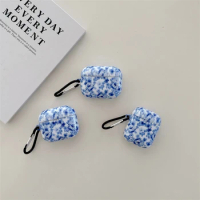 Film Soft Case Fresh retro porcelain flowers Suitable For AirPods 3 2 1 Pro2 Pro Headphone Cover Protective Cover