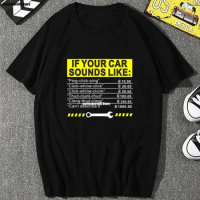 Mechanic T Shirts Men Car Fix Engineer Screw Wrench Graphic Tee If Your Car Sounds Like, Mens Funny Custom Cotton T-Shirt