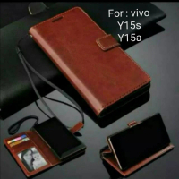 Case For Vivo Y15a Y15s Leather Case Sarung Dompet Kulit Casing Cover flip