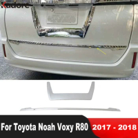 For Toyota Voxy Noah R80 2017 2018 ABS Chrome Car Rear Trunk Lid Cover Trim Rear Door Tailgate License Plate Frame Accessories