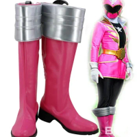 Himitsu Sentai Kaizouku Sentai Gokaiger Ahim de Famille Cosplay Boots Pink Shoes Custom Made Any Size