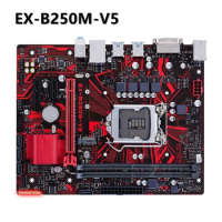 Used LGA 1151 EX-B250M-V5 Motherboard i7/i5/i3 M.2 DVI DDR2 Dual-channel DDR4 2400MHz Desktop B250 Placa-Mãe 1151 Micro ATX