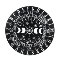 15 cm Wooden Witchcraft Altar Evil Eye Moon Phase Digital Alphabet Star Disc Goddess Quartz Stone Pendulum Divination Props Dial