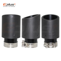 Car Matte Carbon Fibre Exhaust System Muffler Pipe Tip Curl Universal Black Stainless Mufflers Decorations For Akrapovic
