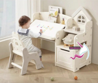 MEJA BELAJAR ANAK LEARNING 6in1 PAPAN BLOCK BRICK FOLDABLE DRAWING STUDY SEKOLAH PAUD TK SD SMP SET