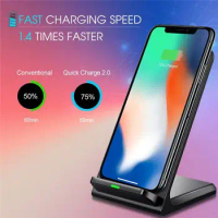 2 Coils Fast Wireless Charger Qi Wireless Charging Stand Pad for Apple iPhone X 8 8Plus Samsung Note 8 S8 S7 all Qi-enabled
