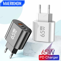 65W GaN USB C Charger 2 Ports Type C Charger Fast Charger For Xiaomi 13 10 IPhone 12 13 14 15 Samsung Huawei P60 Quick Charging