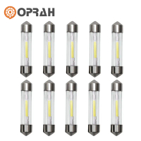 [Fun] 10X Glass Shell COB ment C5W C10W Festoon 31 36 39 41MM Door Trunk Led For Car License Plate L
