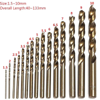Set Mata Gerudi Keluli Berkelajuan Tinggi, 15Pcs, HSS-Co M35 Kobalt, Sesuai untuk Keluli, Termasuk P